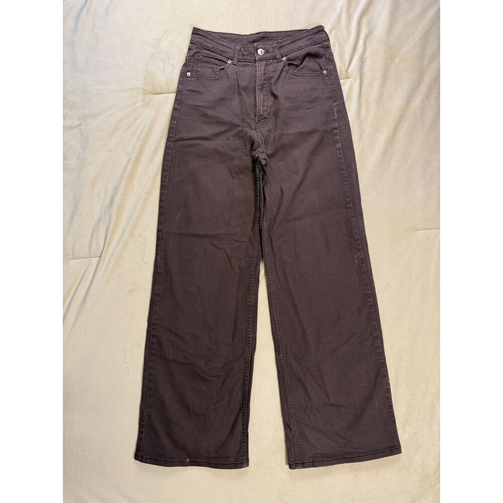 H&M Divided Women’s Size 6 Brown Wide Leg High Rise Jeans Stretch